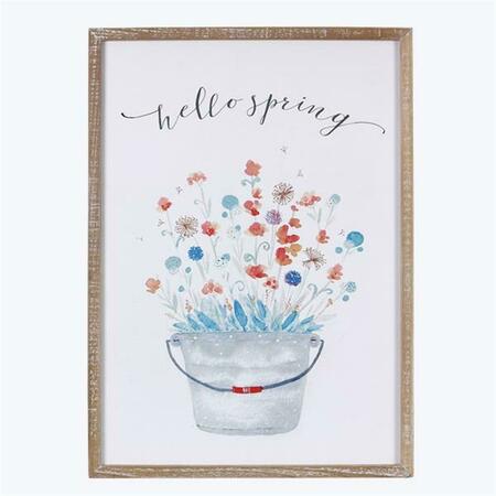 YOUNGS Wood Spring Floral Wall Sign 72547